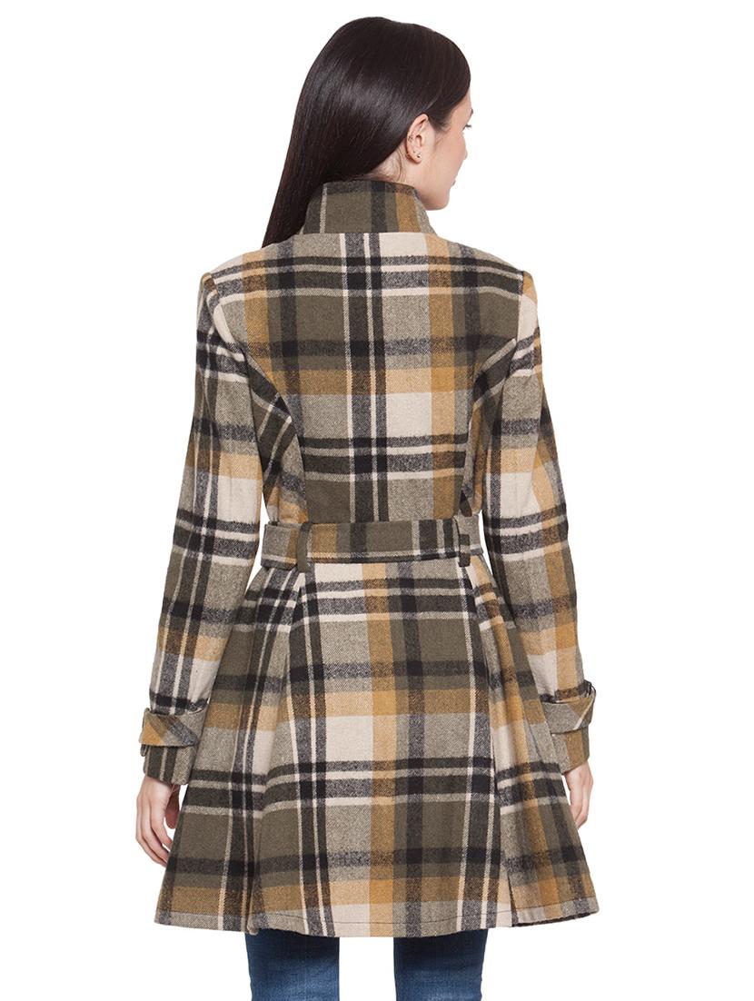 belted checkered trench/overcoat coat - 16711884 - Zoom Image - 3