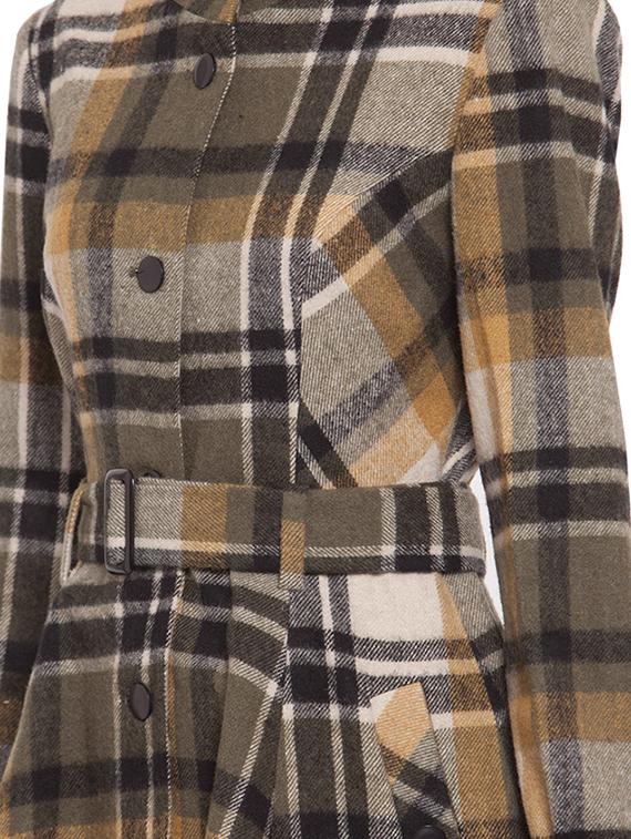 belted checkered trench/overcoat coat - 16711884 - Zoom Image - 5