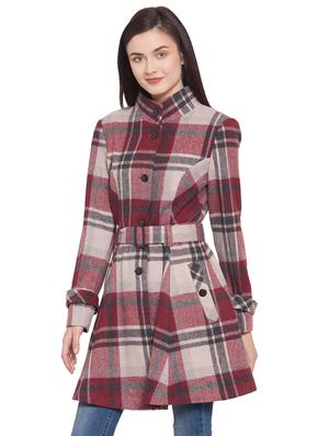 mandarin neck belted trench/overcoat coat - 16711886 - Standard Image - 2