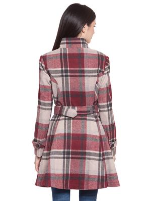 mandarin neck belted trench/overcoat coat - 16711886 - Standard Image - 3