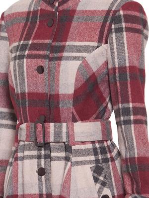 mandarin neck belted trench/overcoat coat - 16711886 - Standard Image - 5