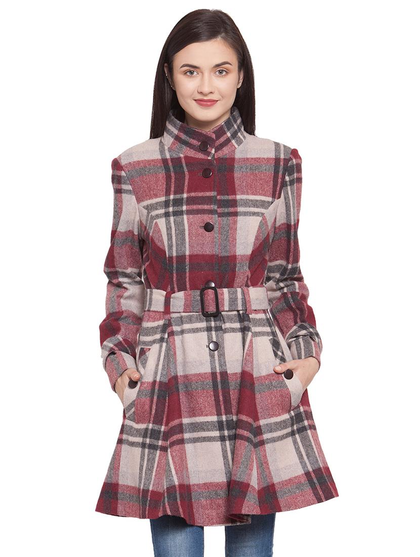 mandarin neck belted trench/overcoat coat - 16711886 - Zoom Image - 1