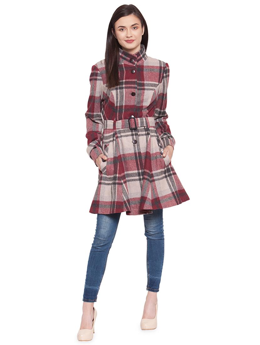 mandarin neck belted trench/overcoat coat - 16711886 - Zoom Image - 4