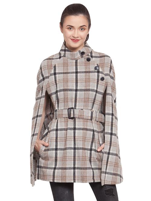 cape sleeved belted trench/overcoat coat - 16711888 - Standard Image - 1