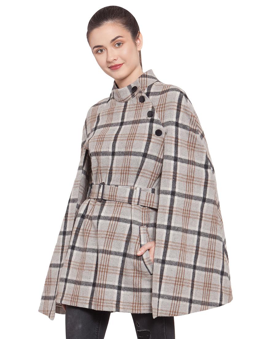 cape sleeved belted trench/overcoat coat - 16711888 - Zoom Image - 2