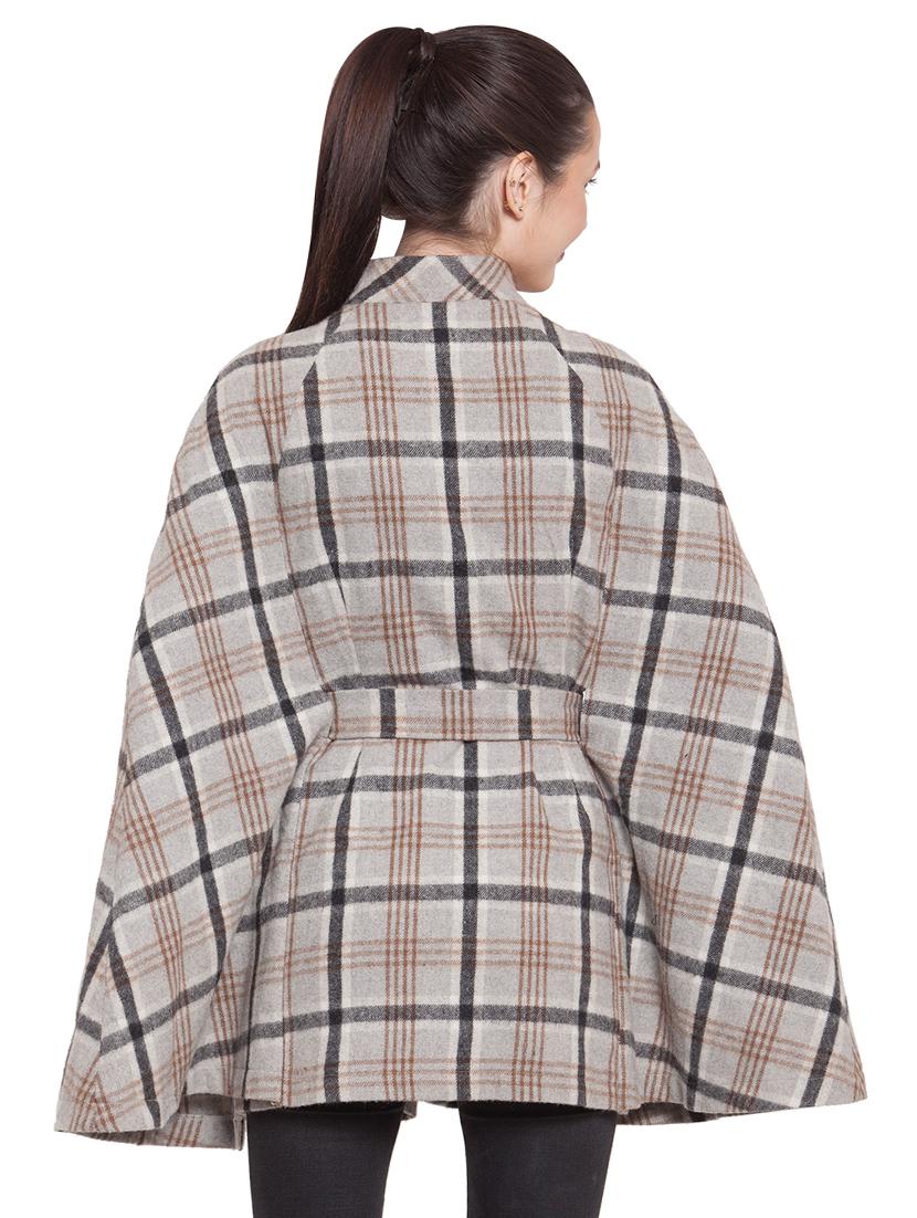 cape sleeved belted trench/overcoat coat - 16711888 - Zoom Image - 3