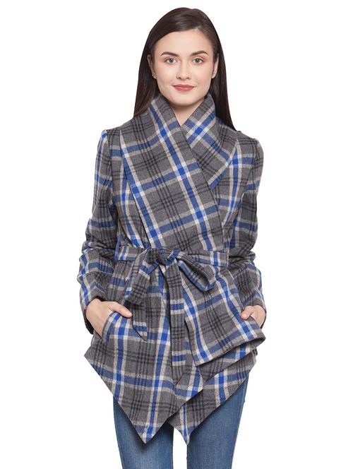 tie front asymmetric trench/overcoat coat - 16711892 - Standard Image - 1
