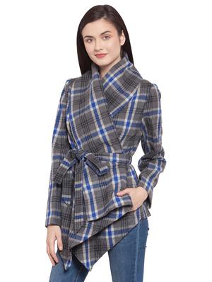 tie front asymmetric trench/overcoat coat - 16711892 - Standard Image - 2