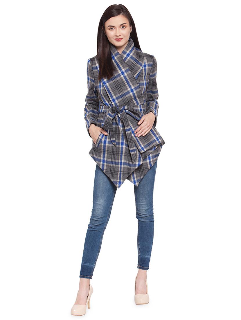 tie front asymmetric trench/overcoat coat - 16711892 - Zoom Image - 4