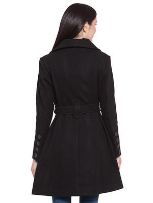 tie front shirt collar trench/overcoat coat - 16711895 - Standard Image - 3
