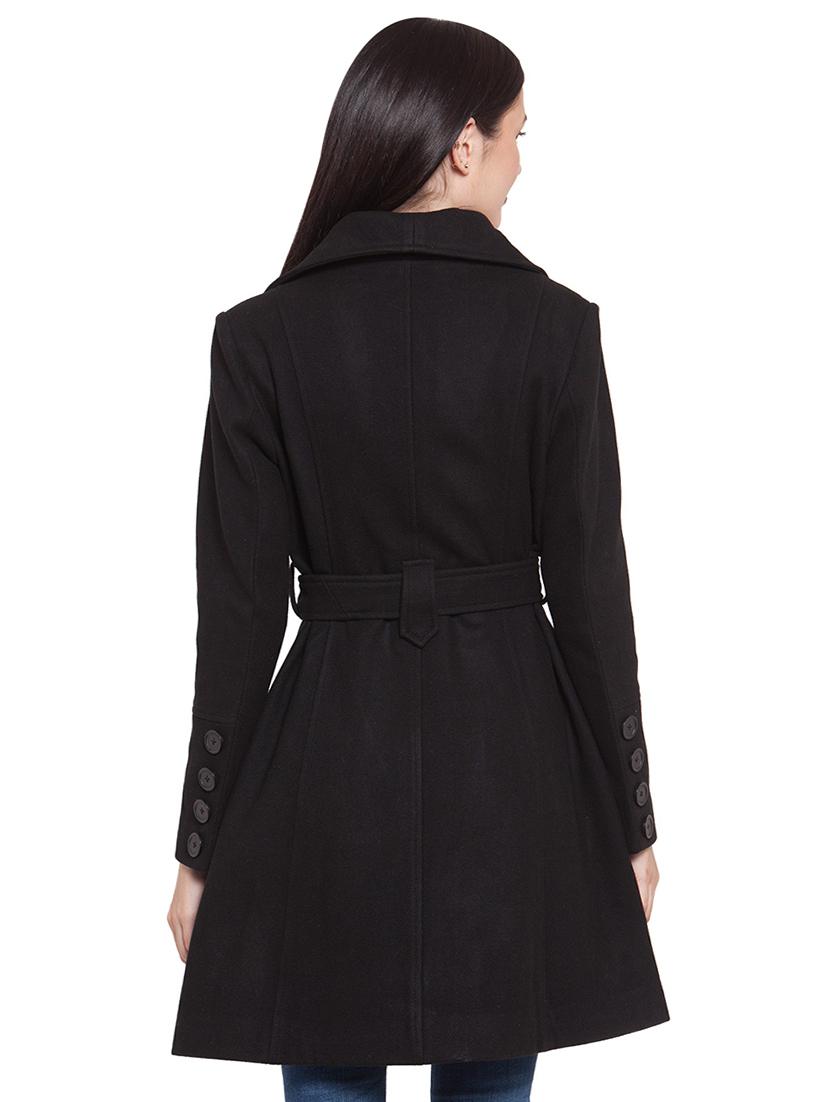 tie front shirt collar trench/overcoat coat - 16711895 - Zoom Image - 3