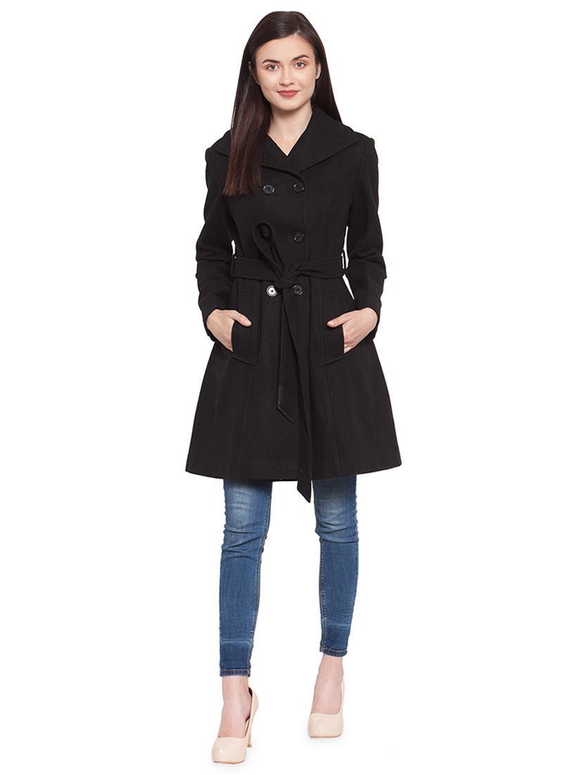 tie front shirt collar trench/overcoat coat - 16711895 - Zoom Image - 4