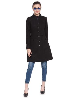 mandarin neck solid trench/overcoat coat - 16711897 - Standard Image - 4