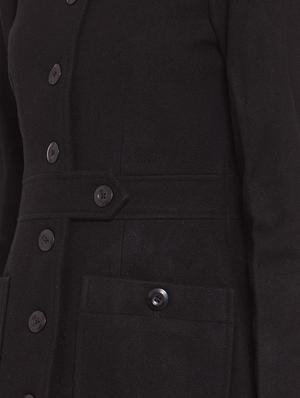 mandarin neck solid trench/overcoat coat - 16711897 - Standard Image - 5