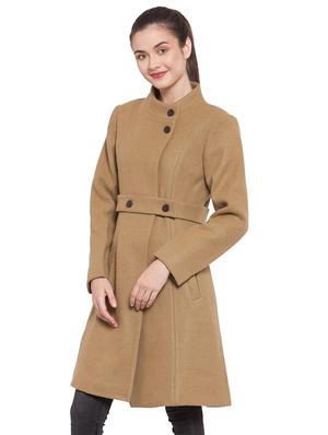 mandarin neck belted trench/overcoat coat - 16711898 - Standard Image - 2