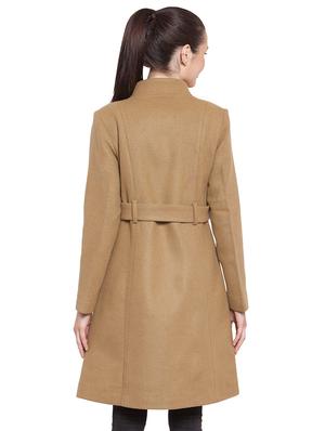 mandarin neck belted trench/overcoat coat - 16711898 - Standard Image - 3