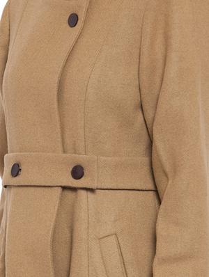 mandarin neck belted trench/overcoat coat - 16711898 - Standard Image - 5