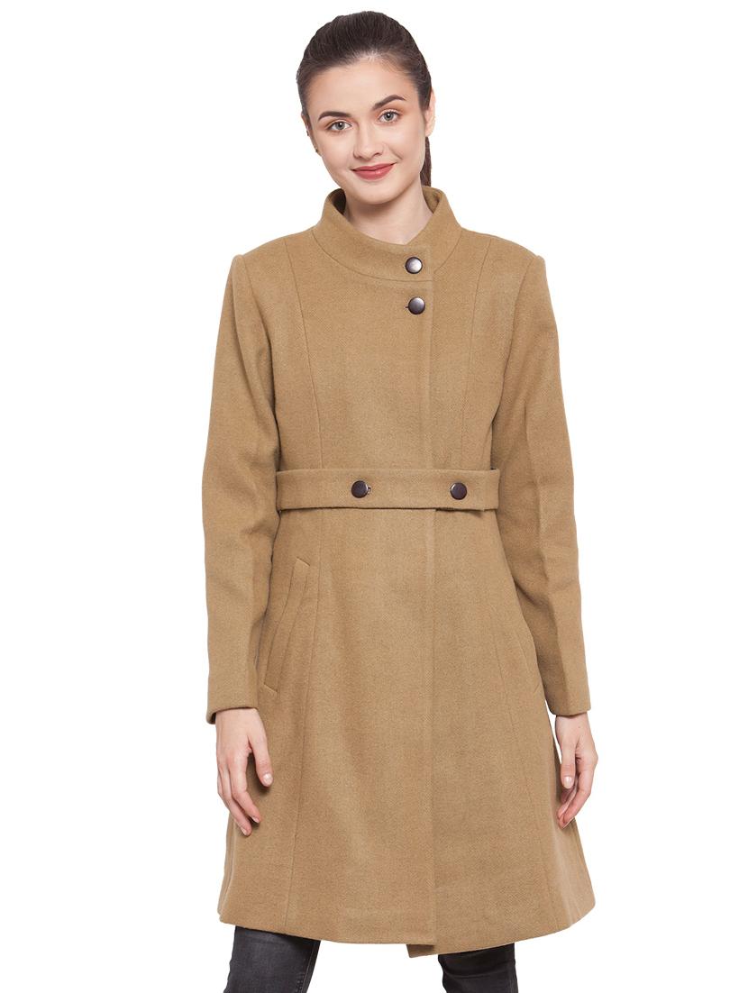 mandarin neck belted trench/overcoat coat - 16711898 - Zoom Image - 1