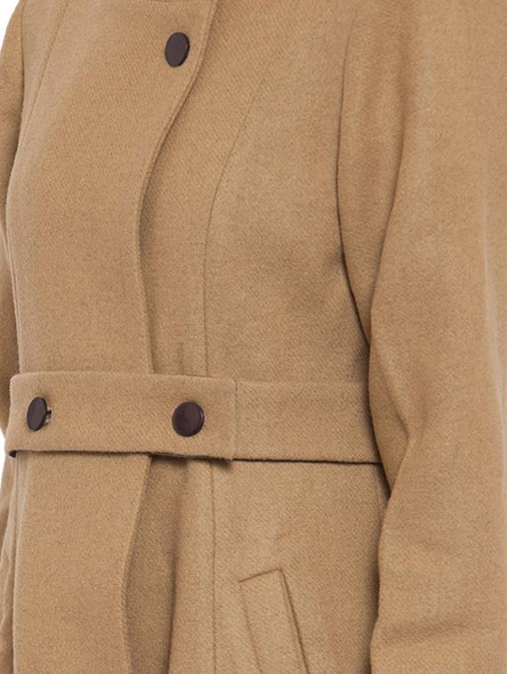 mandarin neck belted trench/overcoat coat - 16711898 - Zoom Image - 5
