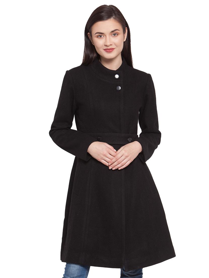 mandarin neck belted trench/overcoat coat - 16711901 - Zoom Image - 1