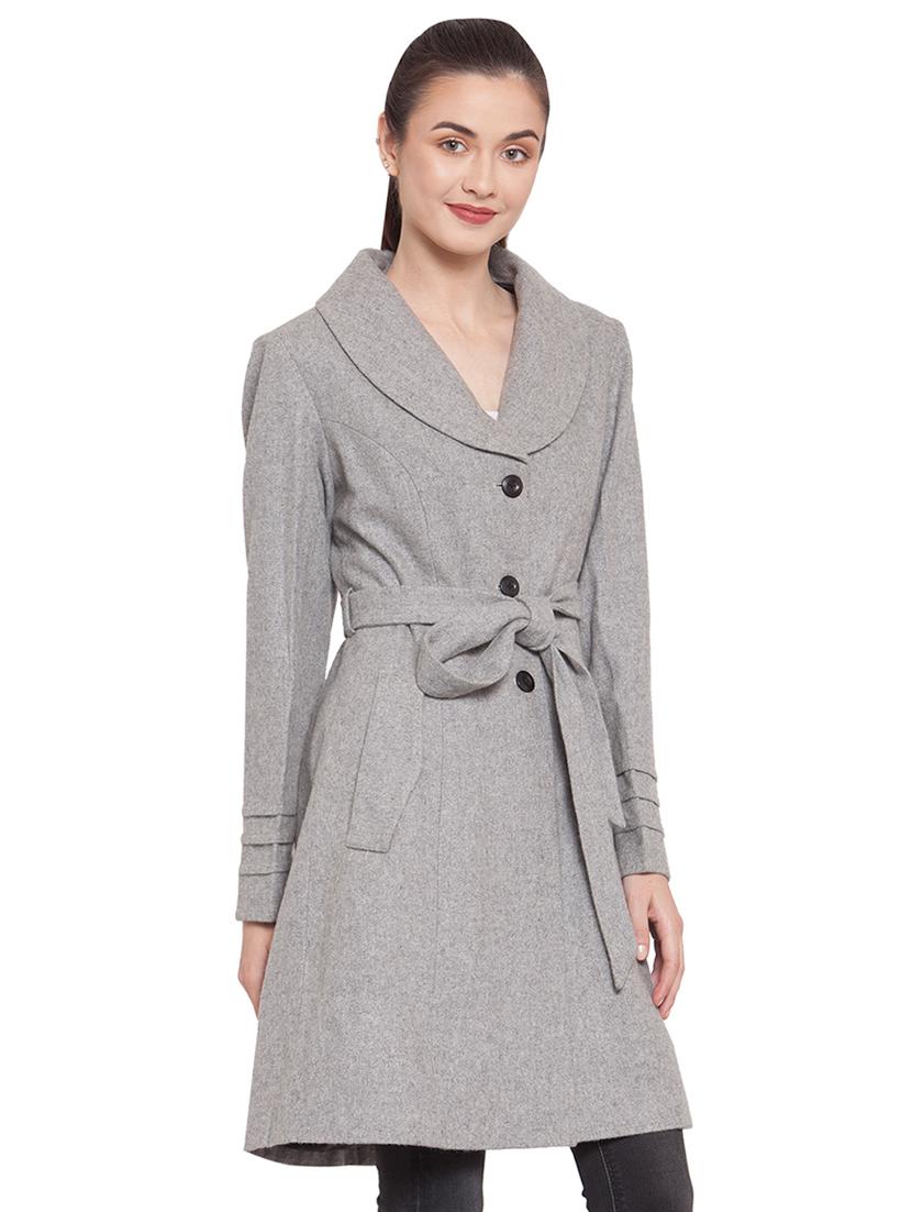 tie front trench/overcoat coat - 16711904 - Zoom Image - 2