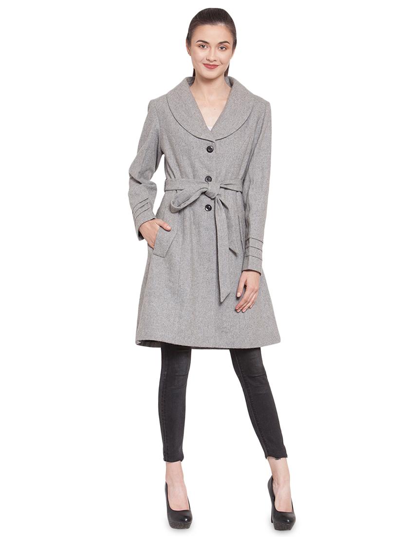 tie front trench/overcoat coat - 16711904 - Zoom Image - 4