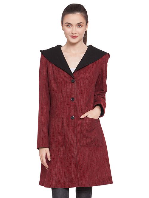 hooded neck trench/overcoat coat - 16711916 - Standard Image - 1