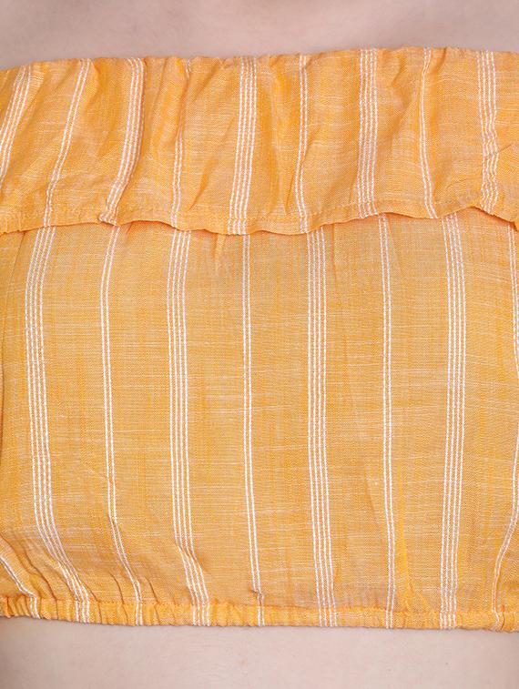 off shoulder striped crop top - 16711928 - Zoom Image - 5