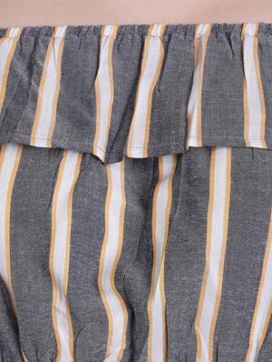 off shoulder striped crop top - 16711929 - Standard Image - 5