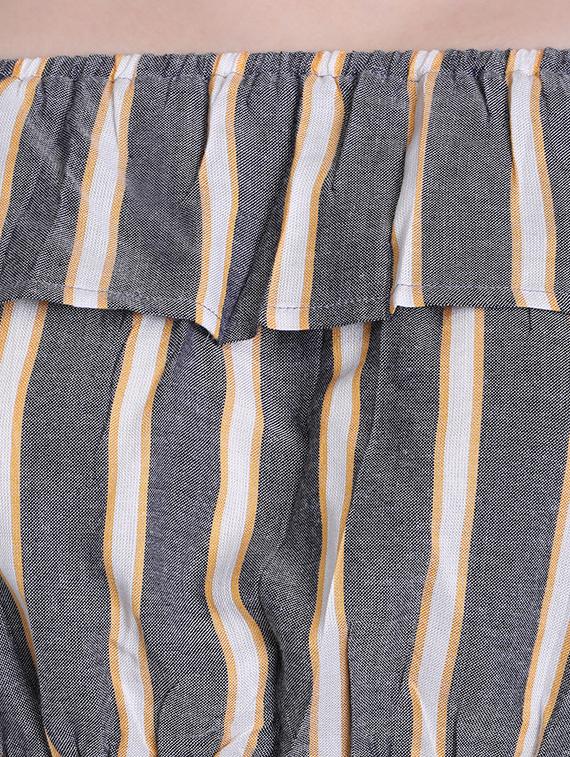 off shoulder striped crop top - 16711929 - Zoom Image - 5