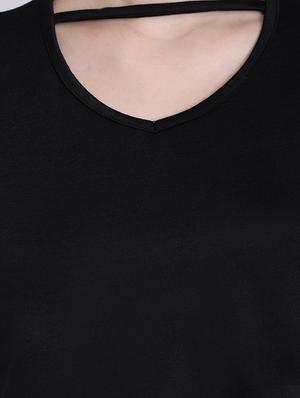 choker neck solid crop top - 16711930 - Standard Image - 5