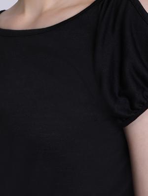 tie knot slit sleeved crop top - 16711931 - Standard Image - 5