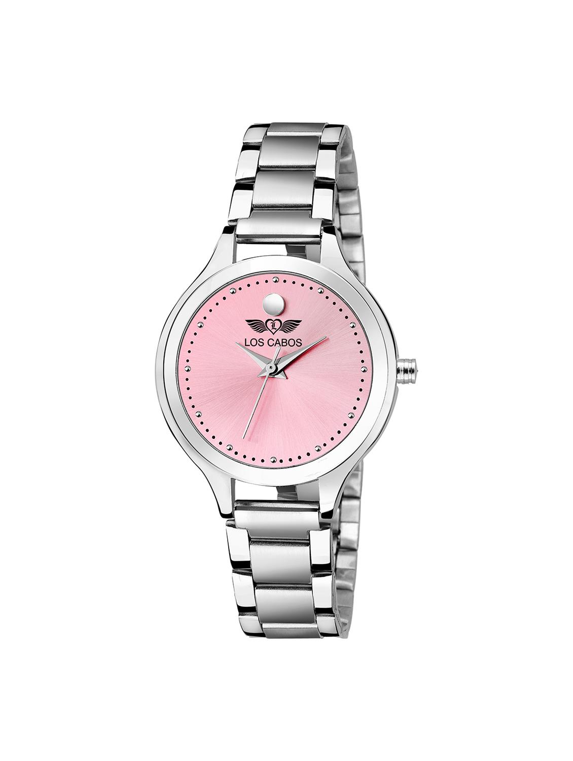 1010 pink dial & silver chain watches for girls analog watch - 16711940 - Zoom Image - 1