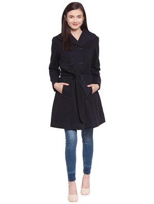 tie front wool trench/overcoat coat - 16711971 - Standard Image - 4