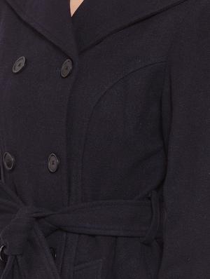 tie front wool trench/overcoat coat - 16711971 - Standard Image - 5