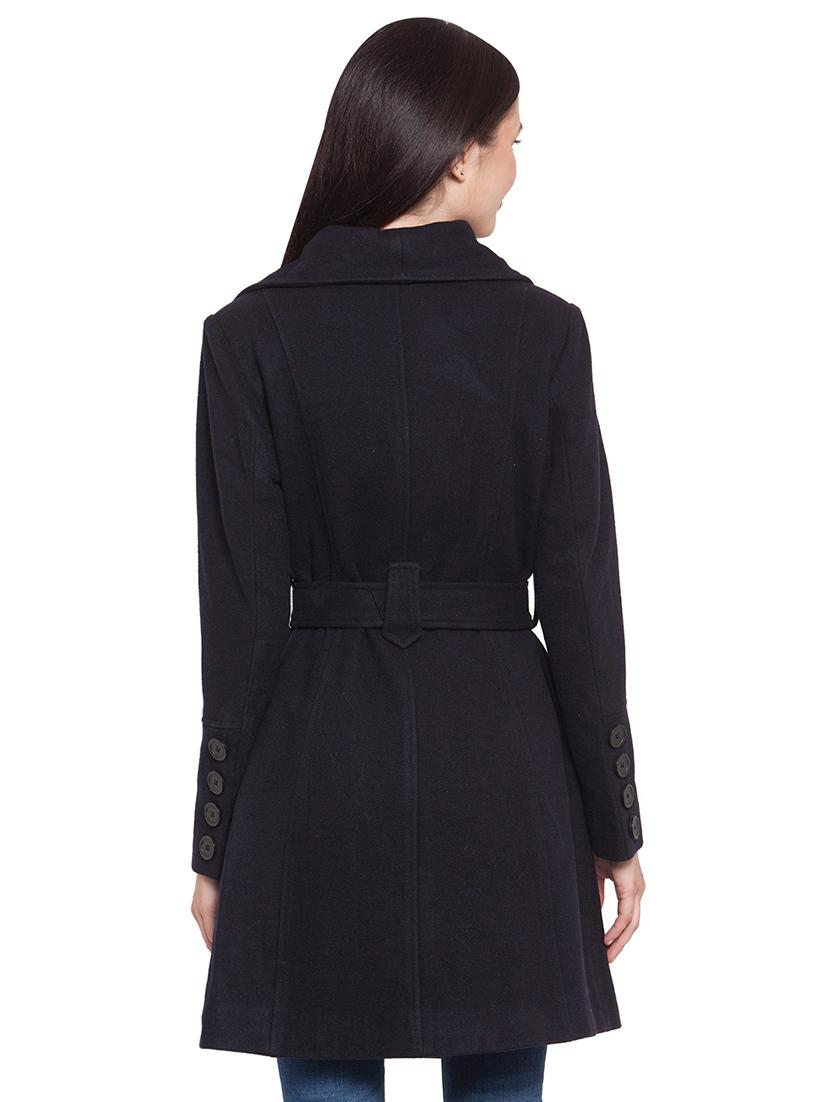 tie front wool trench/overcoat coat - 16711971 - Zoom Image - 3