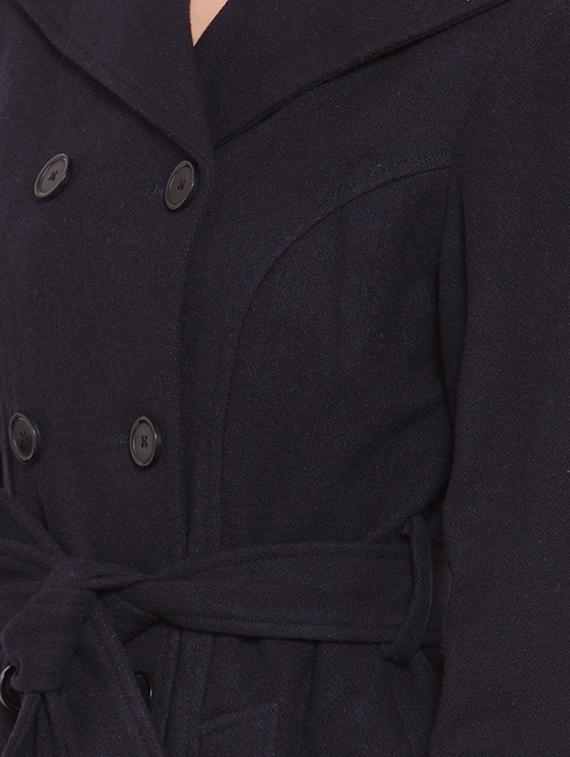 tie front wool trench/overcoat coat - 16711971 - Zoom Image - 5