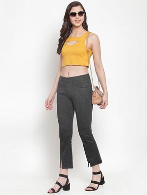 mid rise solid trouser - 16711974 - Standard Image - 4