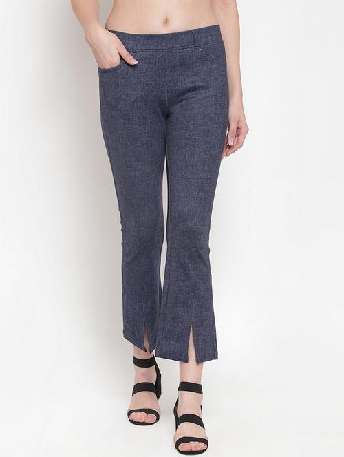 mid rise solid trouser - 16711975 - Standard Image - 1