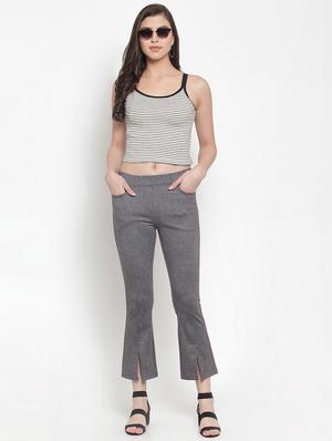 mid rise solid trouser - 16711978 - Standard Image - 4