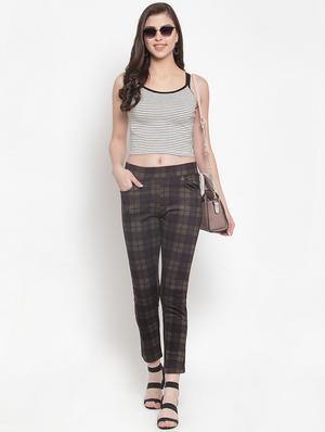 high rise checkered jeggings - 16711980 - Standard Image - 4