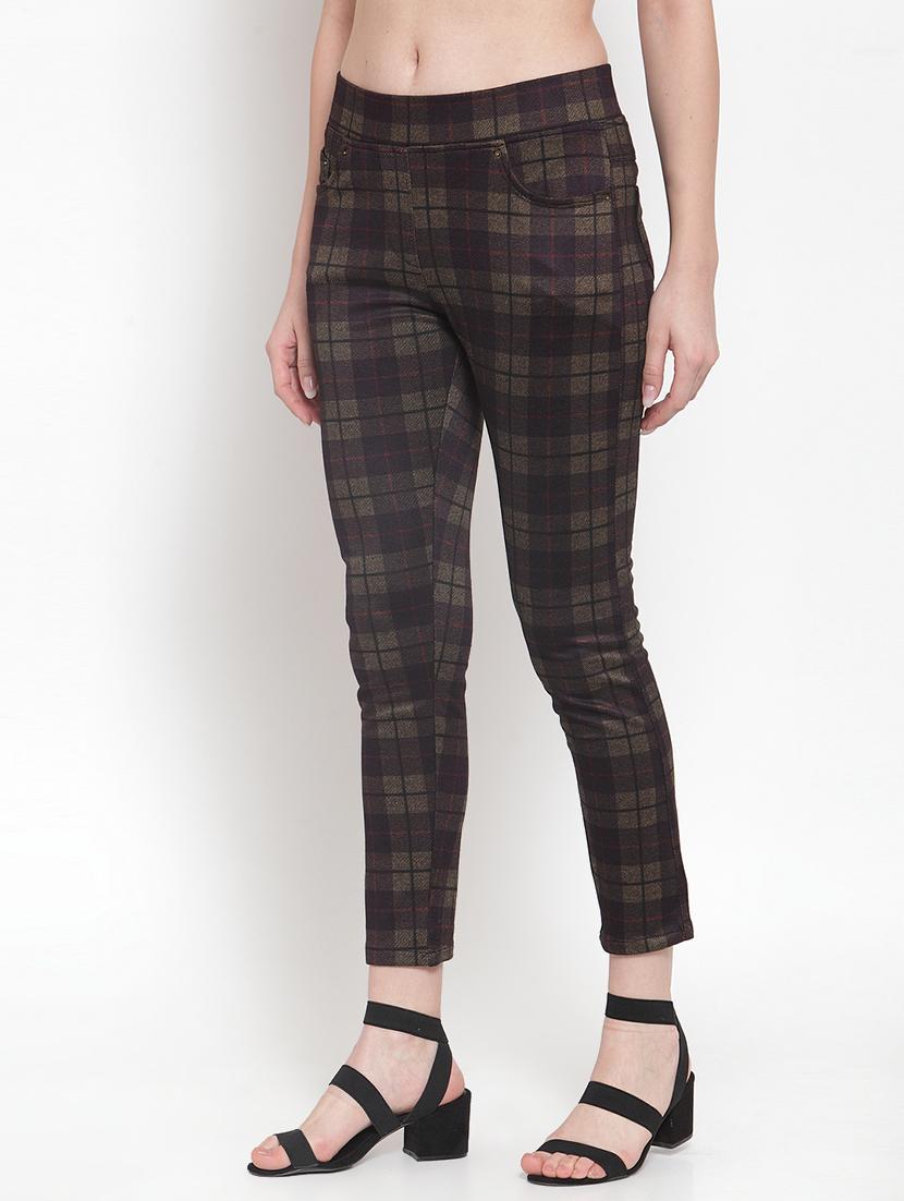 high rise checkered jeggings - 16711980 - Zoom Image - 2