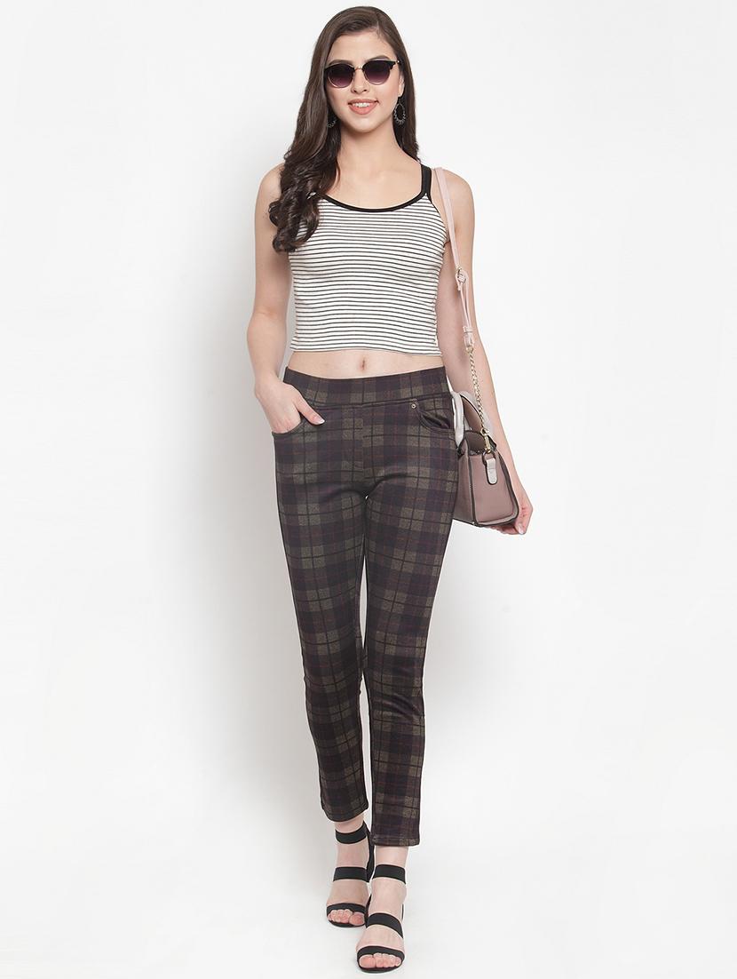 high rise checkered jeggings - 16711980 - Zoom Image - 4