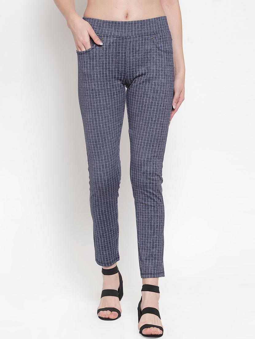 mid rise checkered jeggings - 16711986 - Zoom Image - 1