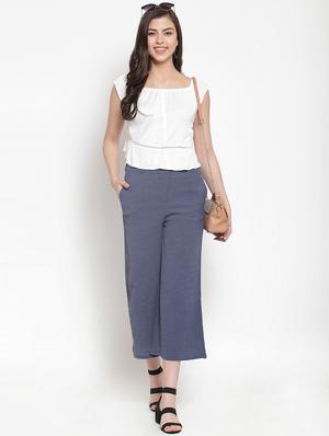 high rise solid wide leg trouser - 16711987 - Standard Image - 4