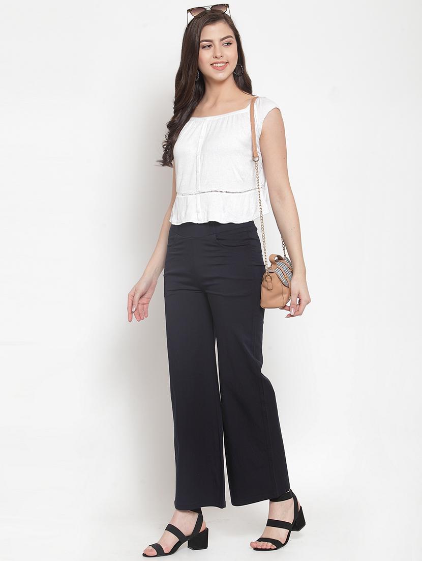 high rise solid wide leg trouser - 16711988 - Zoom Image - 4