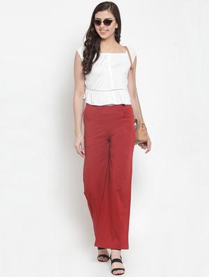 high rise solid wide leg trouser - 16711989 - Standard Image - 4