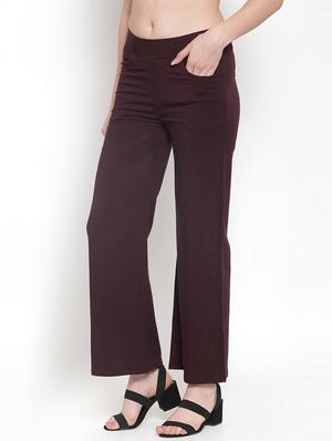 high rise solid wide leg trouser - 16711990 - Standard Image - 2