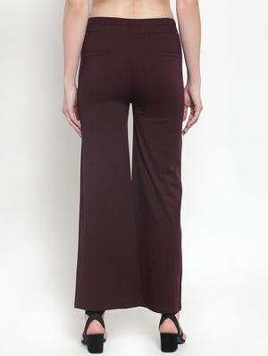 high rise solid wide leg trouser - 16711990 - Standard Image - 3