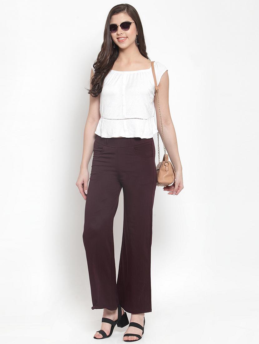 high rise solid wide leg trouser - 16711990 - Zoom Image - 4
